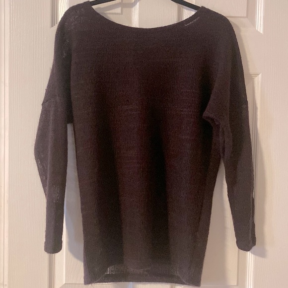 QED London Sheer Burgundy Sweater - Picture 1 of 7